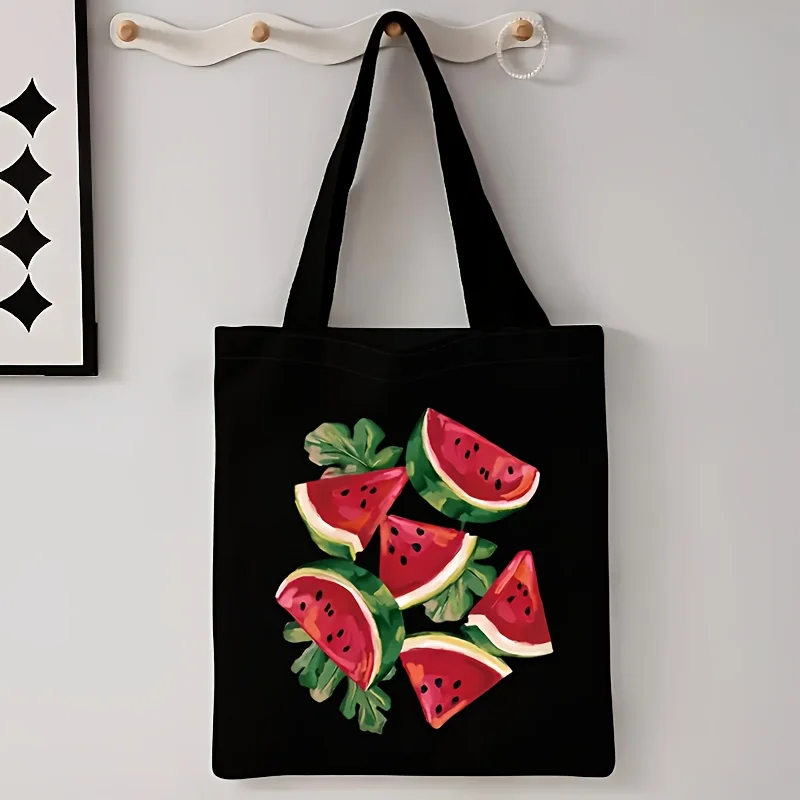 Canvas Tote Bag - حقيبة حمل قماشية عصرية مطبوعة على