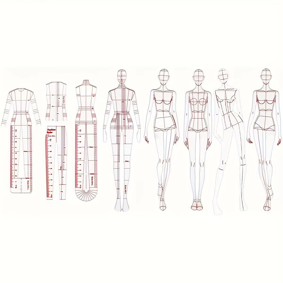 Women Fashion Figure Template - مجموعة واحدة من قوالب الرسم النسائية