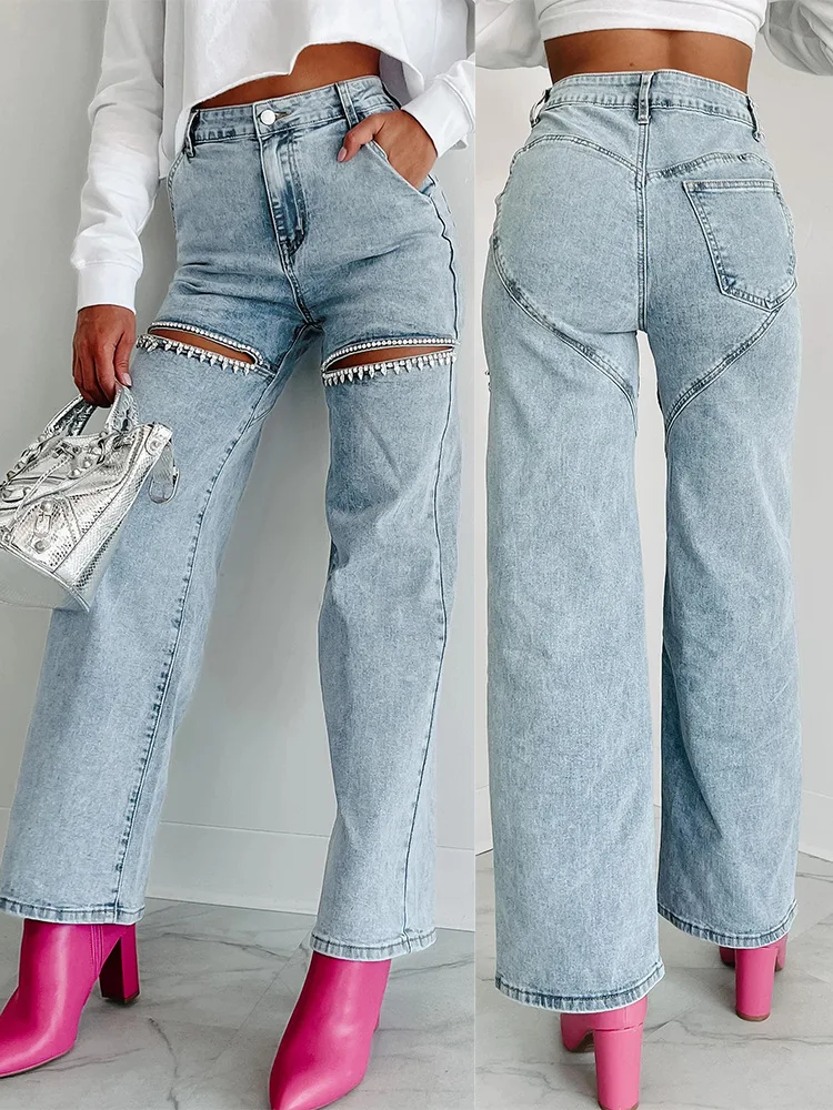 Mom Jeans Women - سراويل جينز نسائية عصرية عالية الخصر