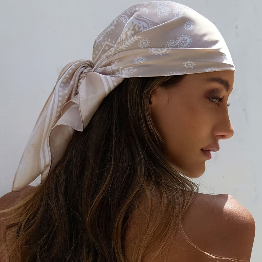 Women Fashion Necktie - وشاح حريري فاخر مربع الشكل للنساء،