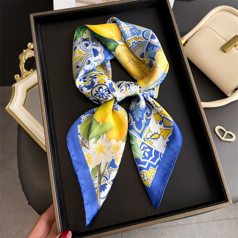 Women Fashion Necktie - 2026 جديد الفاكهة طباعة الحرير وشاح