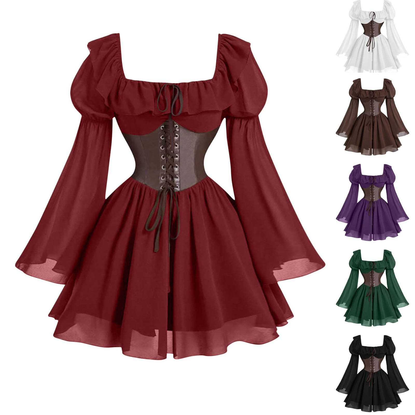 Women'S Fashion Victorian - فستان نسائي بأكمام طويلة من عصر