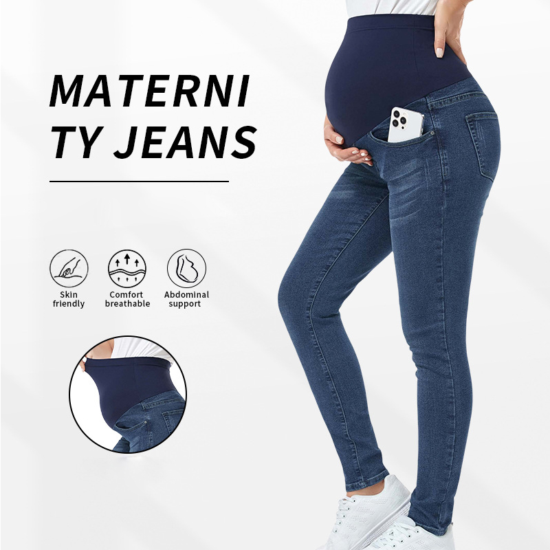 Mom Jeans Women - جينز حمل بخصر عالٍ ضيق للخريف