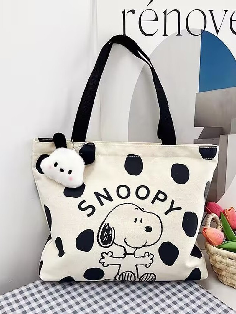 حقيبة كتف قماشية بتصميم سنوبي  - مراجعة Canvas Tote Bag وسعره
