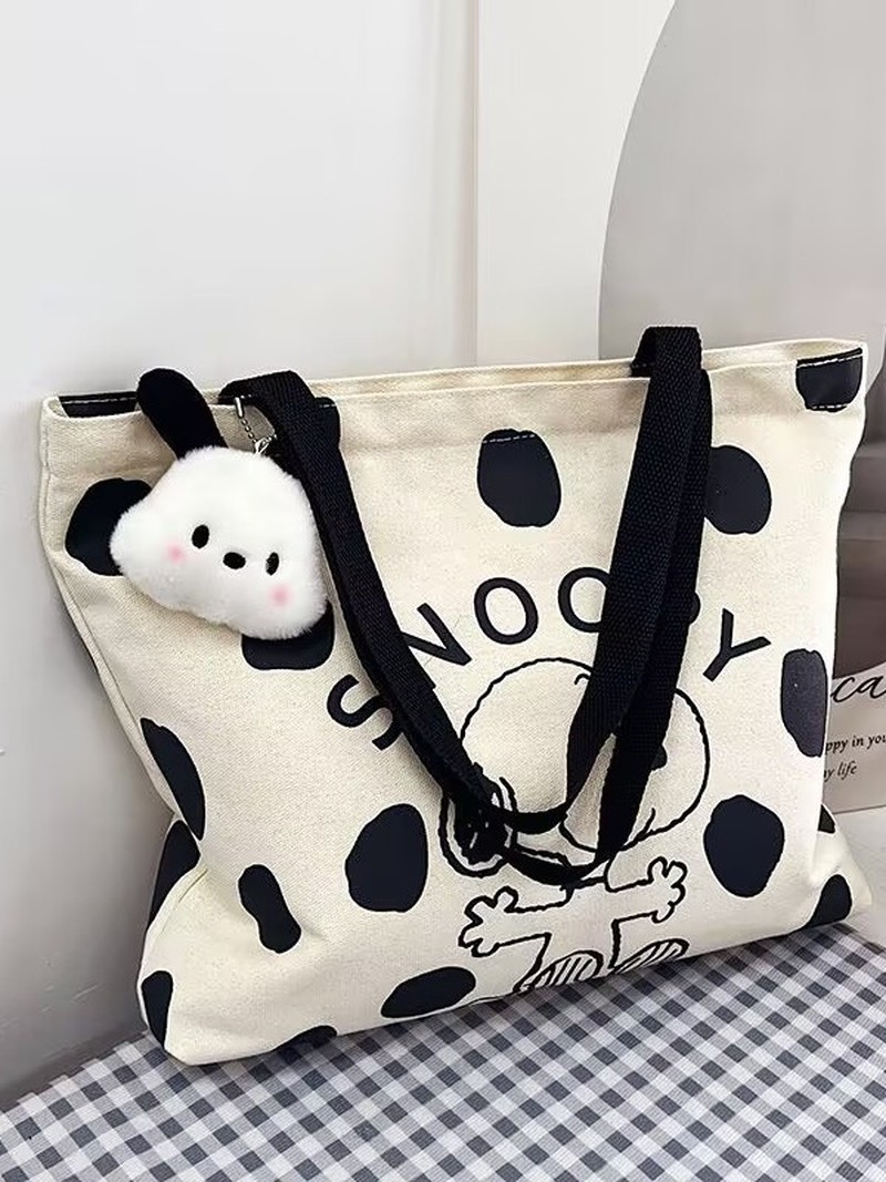 حقيبة كتف قماشية بتصميم سنوبي  - مراجعة Canvas Tote Bag وسعره