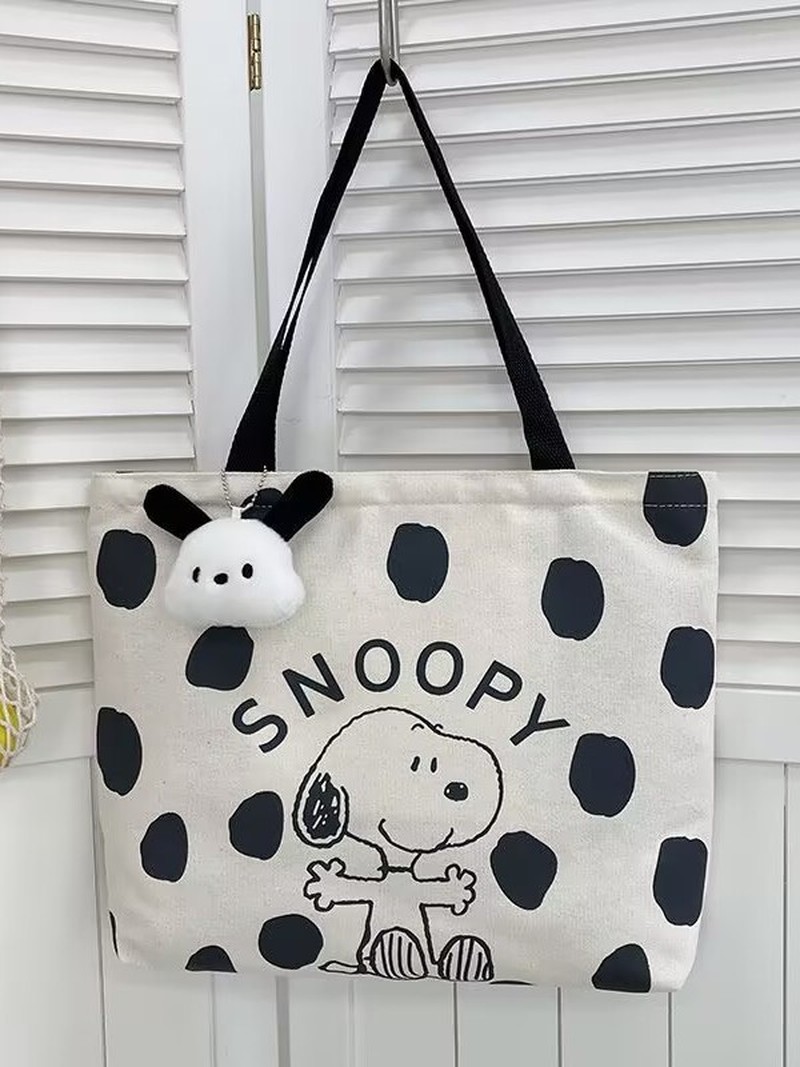 حقيبة كتف قماشية بتصميم سنوبي  - مراجعة Canvas Tote Bag وسعره