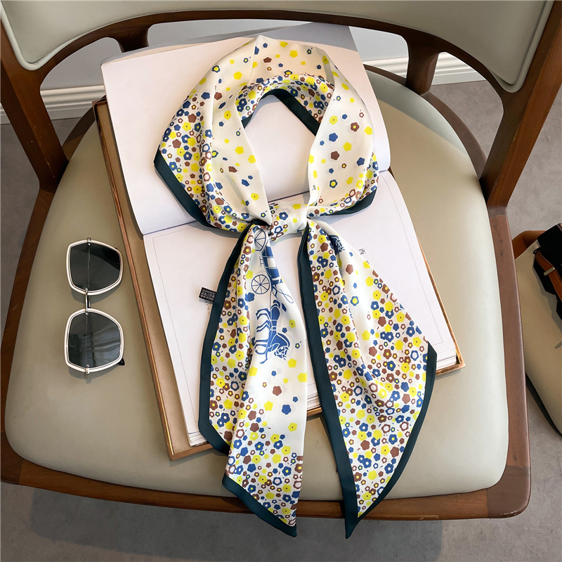 وشاح حريري طويل مطبوع أنيق للن - مراجعة Women Fashion Necktie وسعره