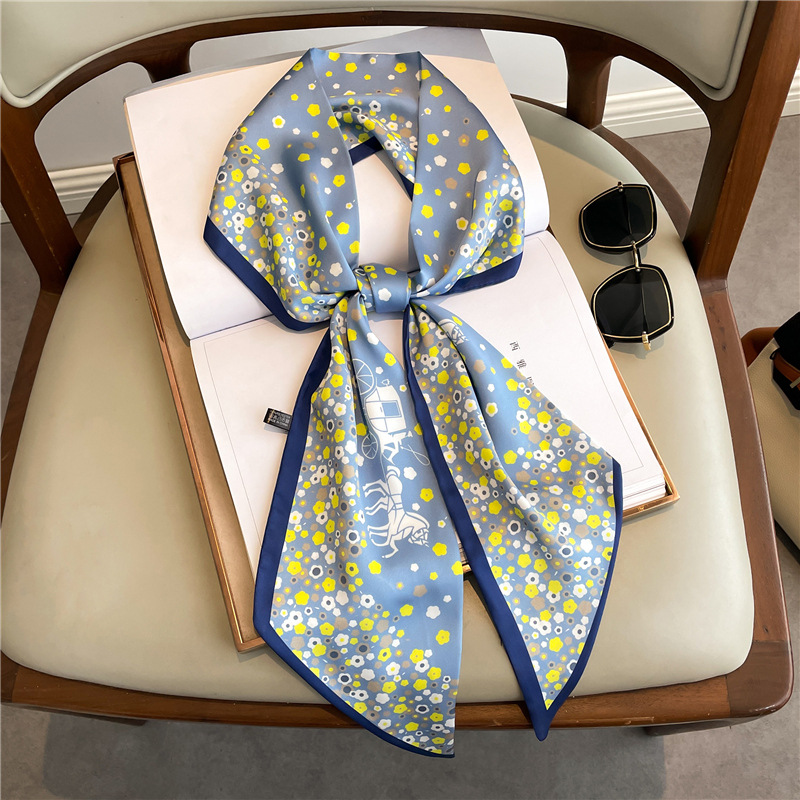 وشاح حريري طويل مطبوع أنيق للن - مراجعة Women Fashion Necktie وسعره