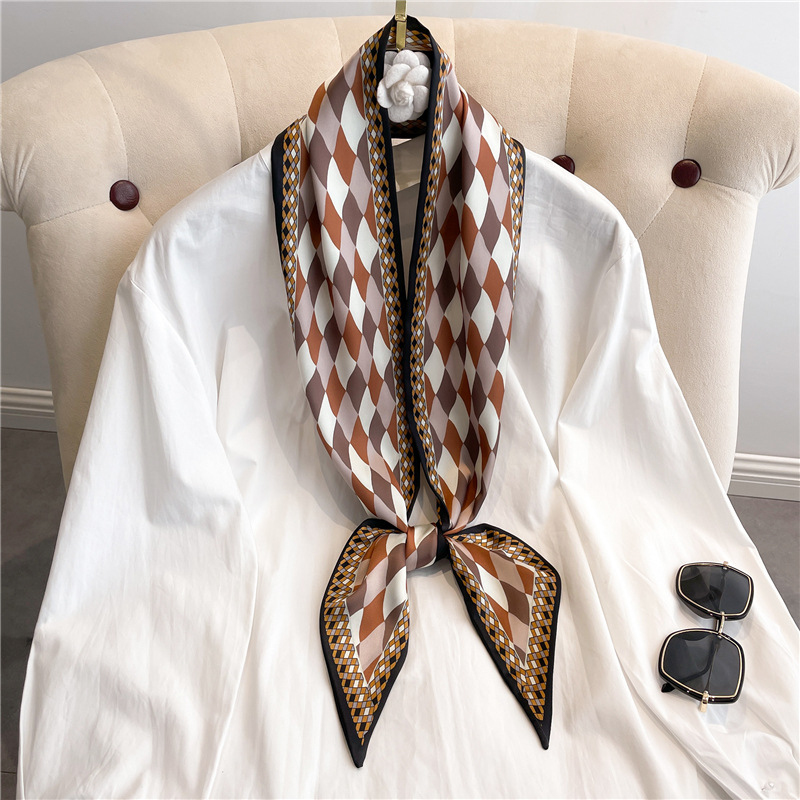 وشاح حريري طويل مطبوع أنيق للن - مراجعة Women Fashion Necktie وسعره
