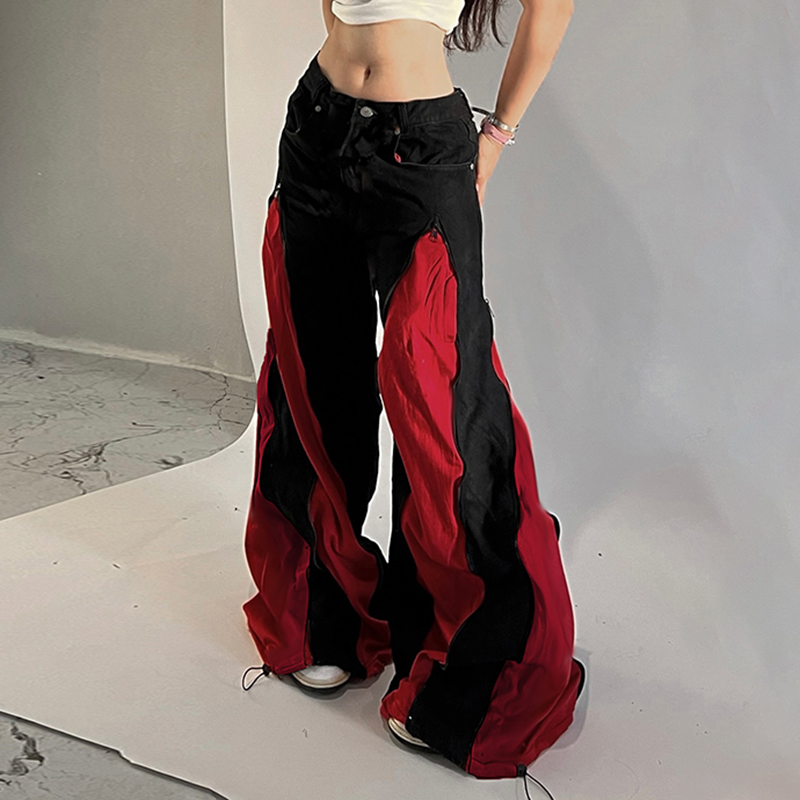 سراويل داكنة بسحّاب مرقعة بألو - مراجعة Mom Jeans Women وسعره