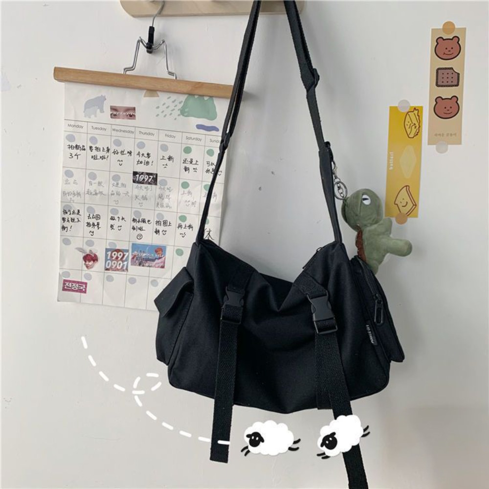 حقيبة كروس سوداء مع جيوب للنسا - مراجعة Canvas Tote Bag وسعره