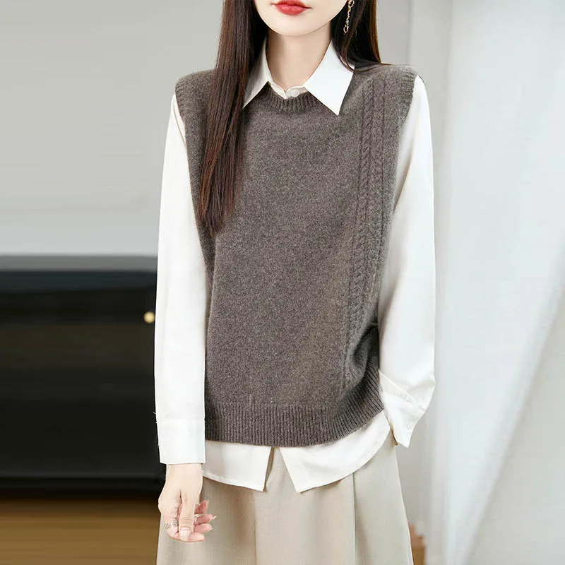 سترة نسائية بدون أكمام من صوف  - مراجعة Knitted Vest Women وسعره