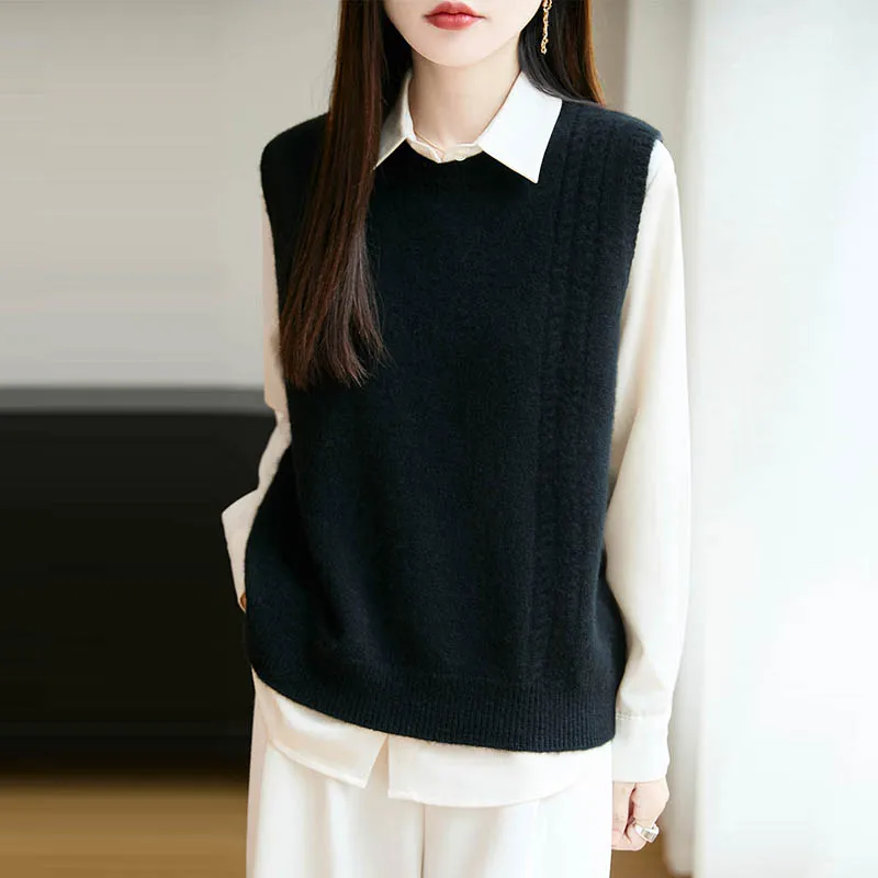 سترة نسائية بدون أكمام من صوف  - مراجعة Knitted Vest Women وسعره