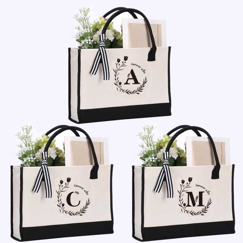 حقيبة يد جلدية مطبوعة بأحرف، ح - مراجعة Canvas Tote Bag وسعره