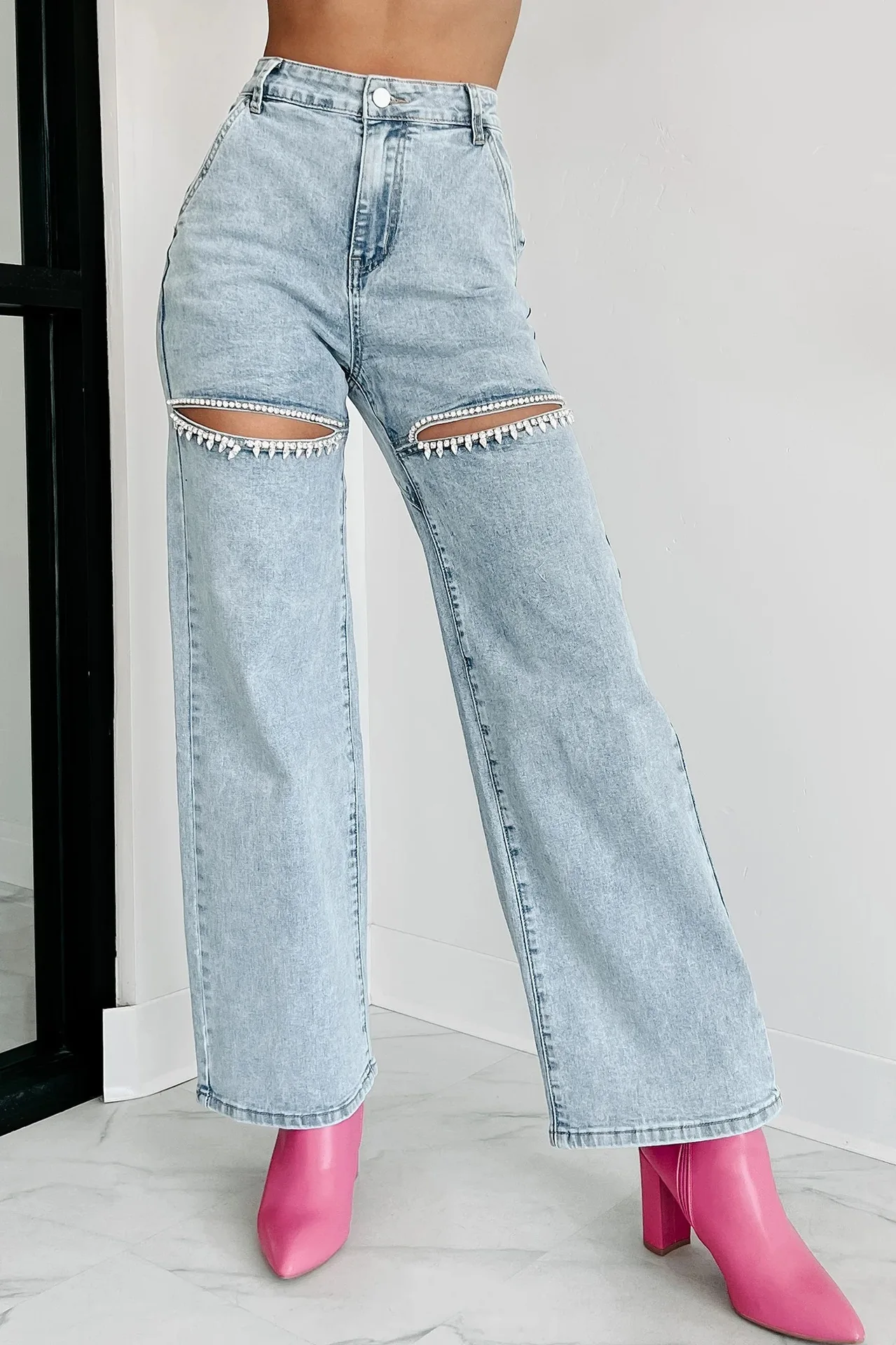 سراويل جينز نسائية عصرية عالية - مراجعة Mom Jeans Women وسعره