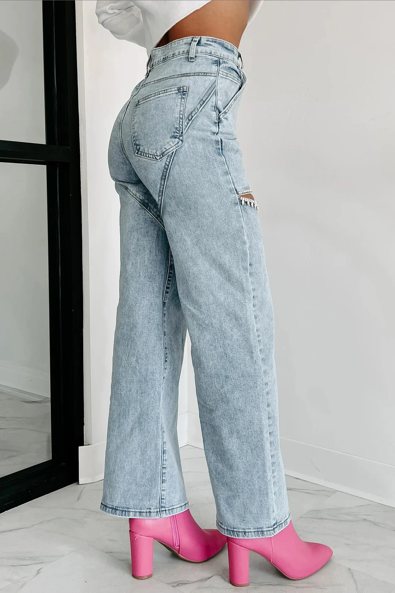 سراويل جينز نسائية عصرية عالية - مراجعة Mom Jeans Women وسعره