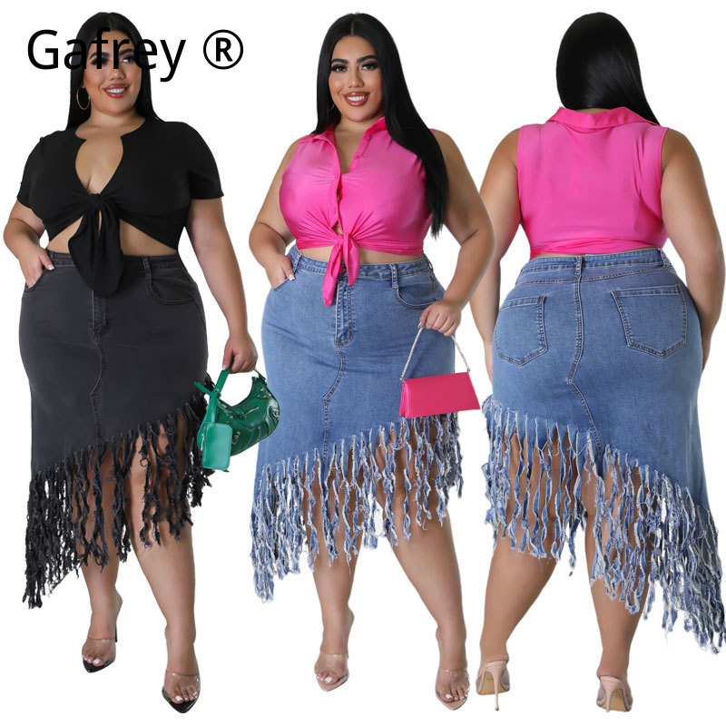 تنورة جينز نسائية بمقاسات كبير - مراجعة Women Fashion Jeans وسعره